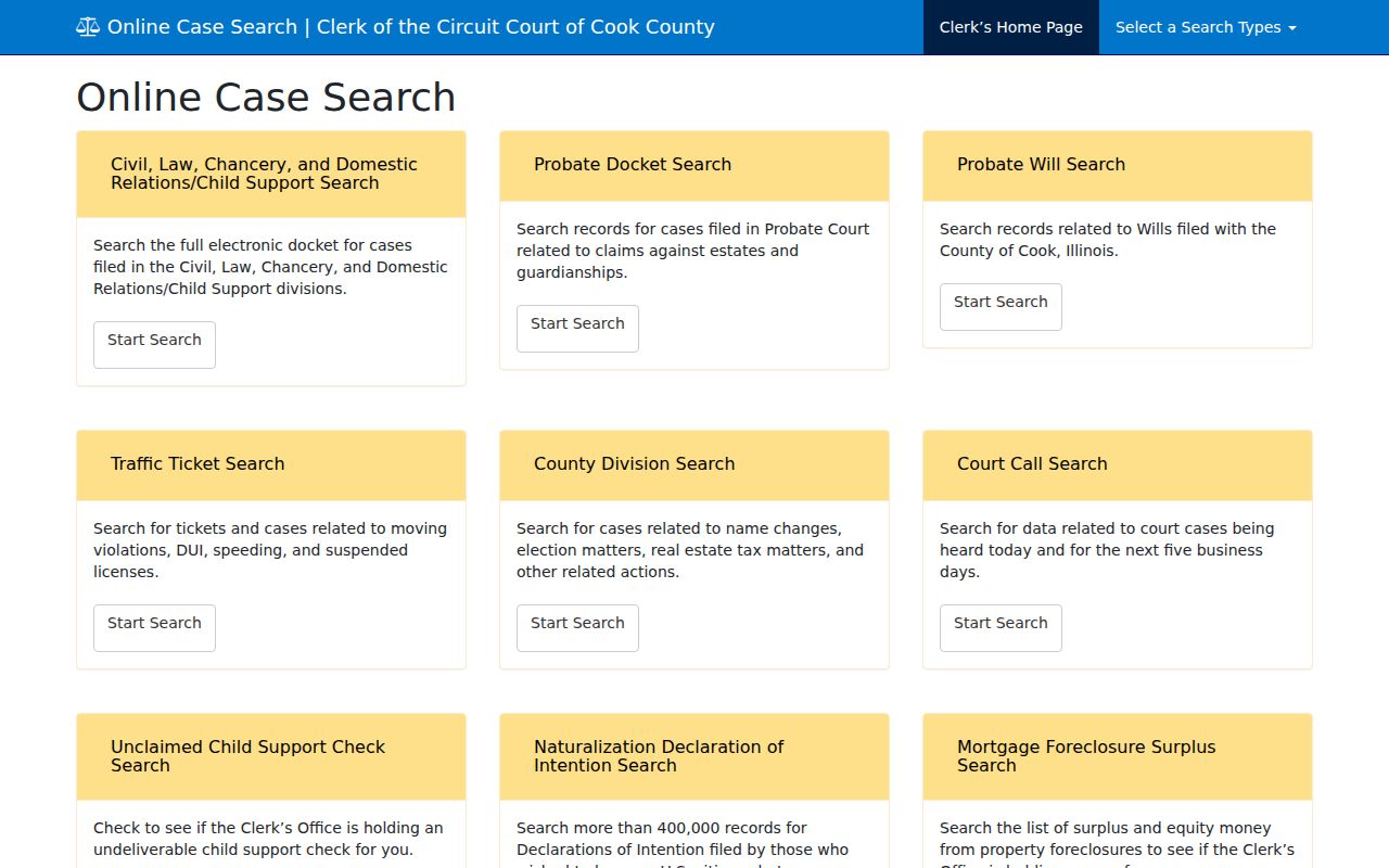 Cook County Odyssey case search for an Oak Park name lookup