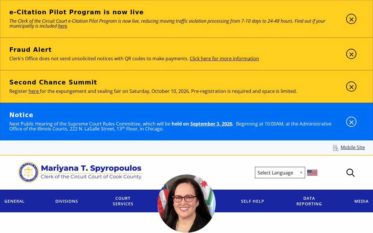 Oak Park resident lookup through Cook County online case information