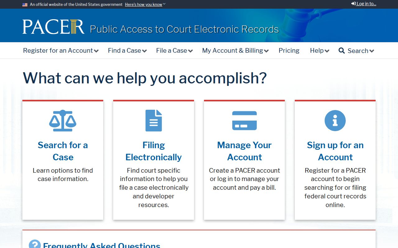 Oak Park resident lookup with the federal PACER case locator