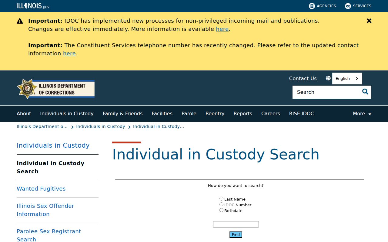 Oak Park resident lookup using Illinois individual in custody search