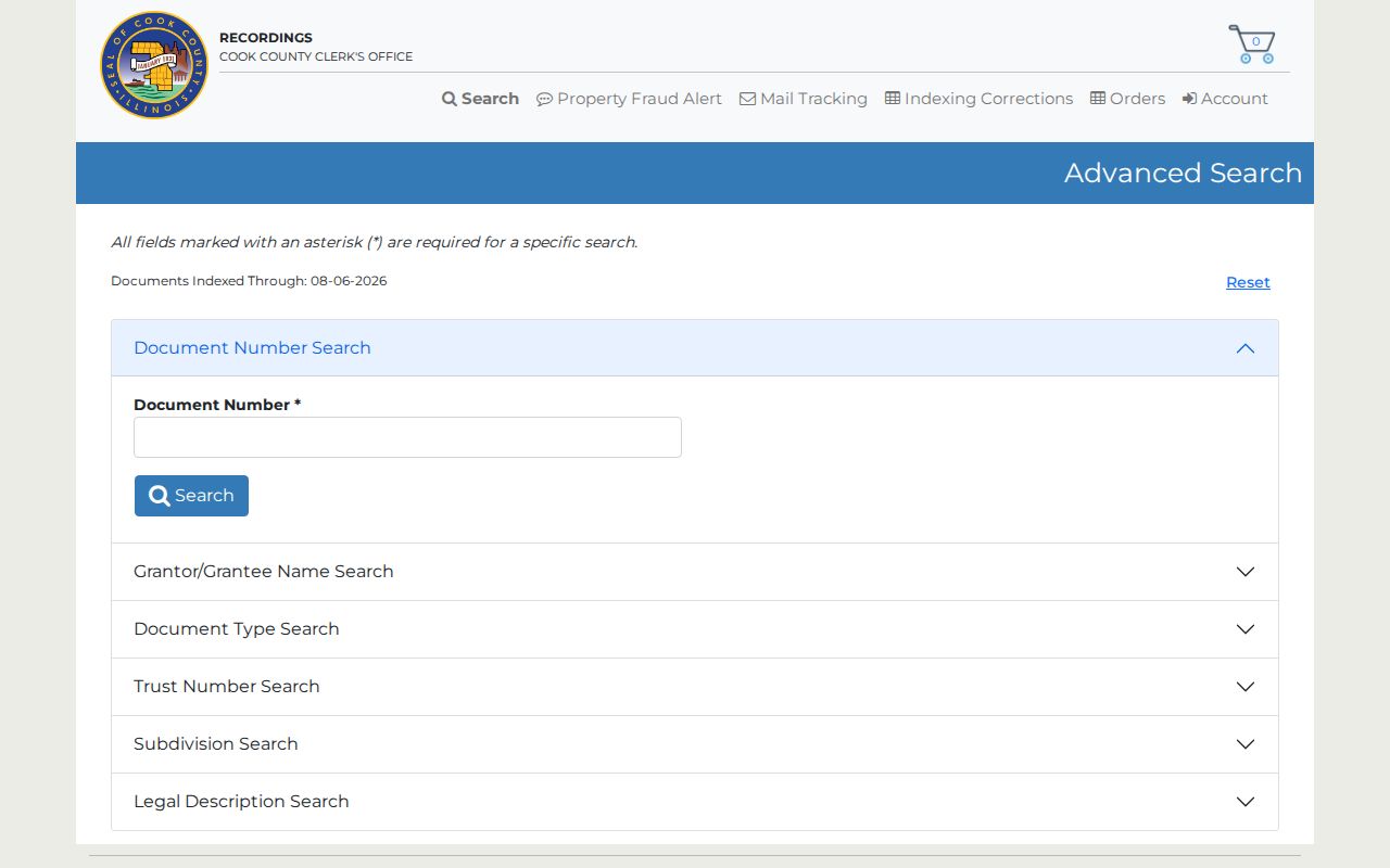 Cook County Clerk grantor grantee and legal-description search for Oak Park deeds